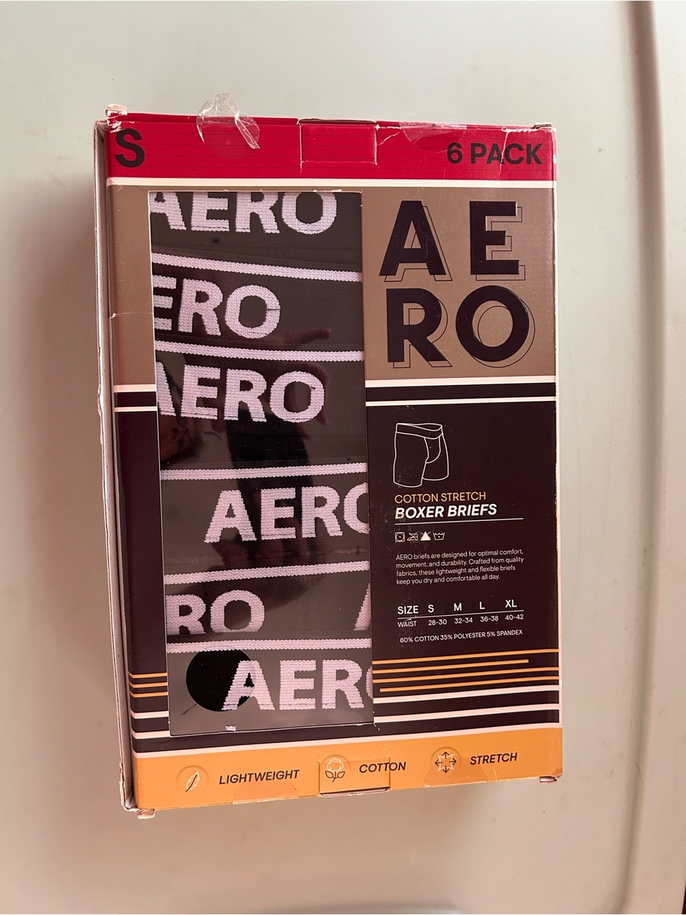 Aeropostale Black Boxer Briefs with Light Geay Logo - 6 Pack